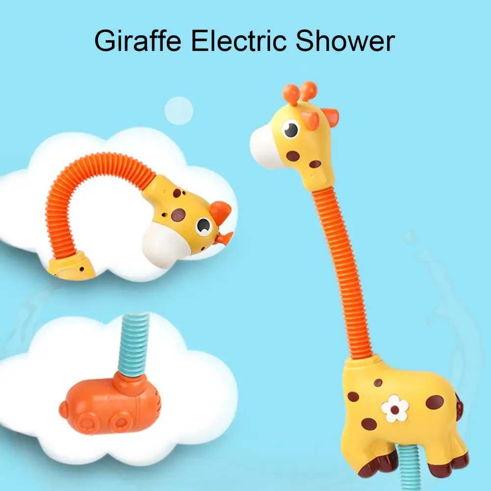 Unique Infant Shower Toy Bright-colored Shower Spray Toy Wear-resistant Carton Giraffe Infant Waterproof