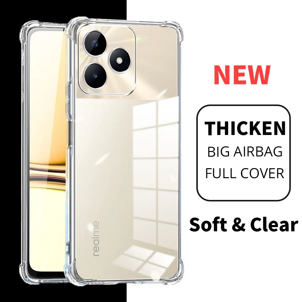 Shockproof Clear TPU Silicone Case - Airbag Design, Anti-Scratch Protection