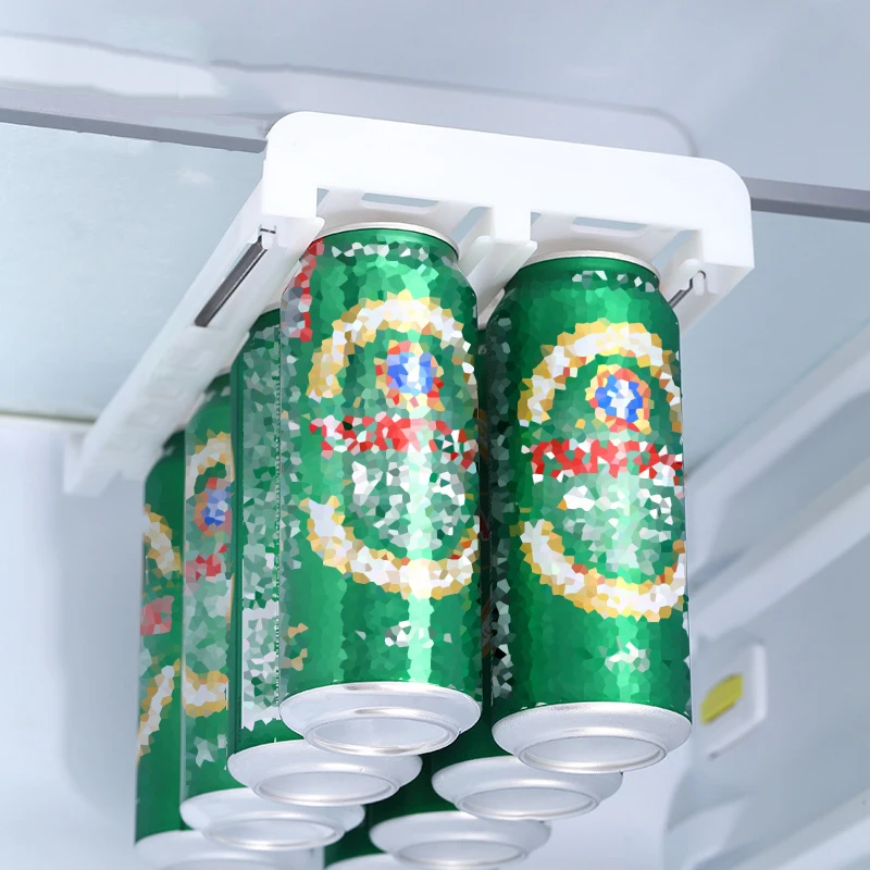 

Refrigerator Drink Can Storage Sparkling Water Beer Beverage Can Dispenser Double-row Holder Soda Can Container Fridge Organizer