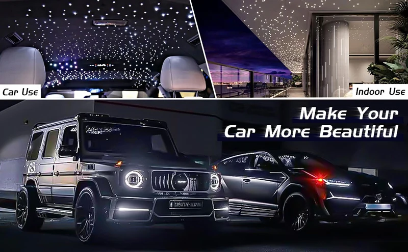 Description Picture 4 of item6w Starry Sky Car Optical Fiber Star Roof Ceiling Lamp Car Decoration LED Lights APP Control Music Control