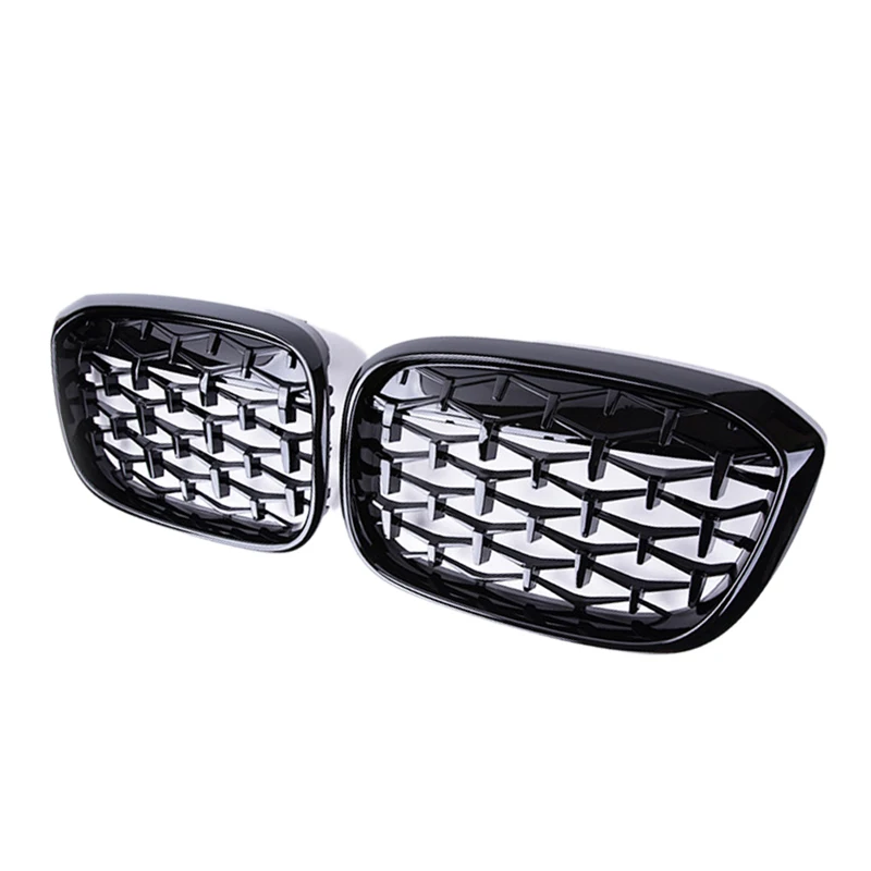 

Car Diamond Front Kidney Grille Middle Net Grills Replacement Parts for BMW X3 G01 X4 G02 G08 2018-2020