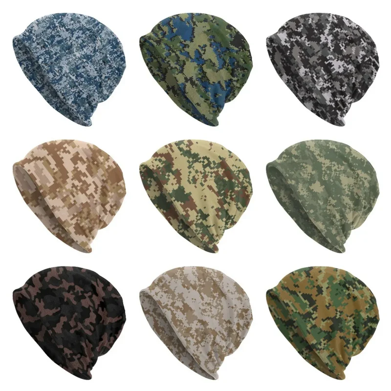 

Navy Marine Digital Camouflage Beanie Cap Winter Warm Bonnet Knit Hats Outdoor Ski Military Camo Beanies Caps For Men Women