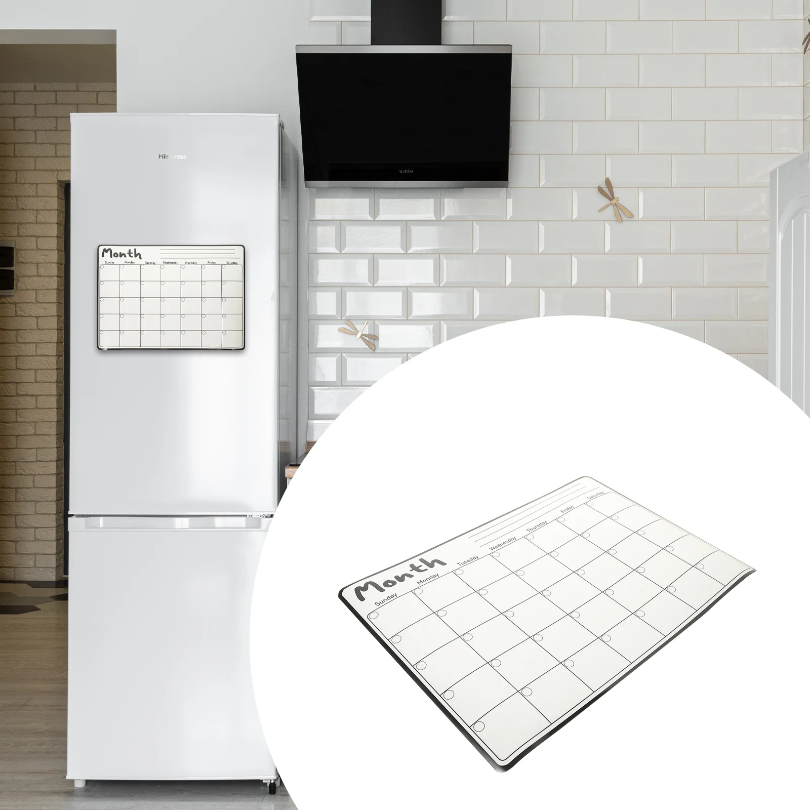 

Magnetic White Board Fridge Calendar Sticker Refrigerator Kitchen Monthly Planner