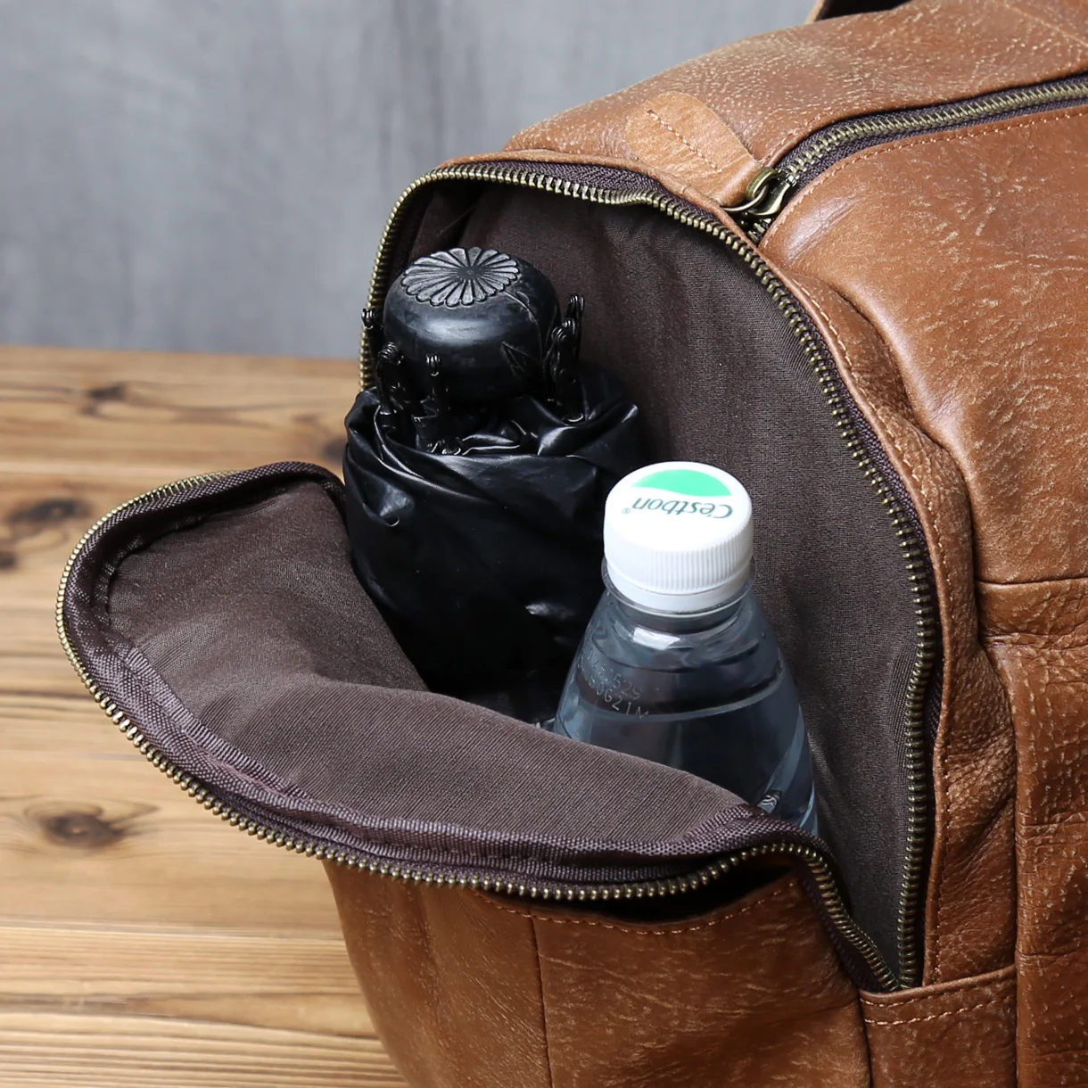 NZPJ Leather Retro Men's Travel Bag Shoulder Messenger Casual Backpack Top Layer Cowhide Large Capacity Luggage Bag Handbag