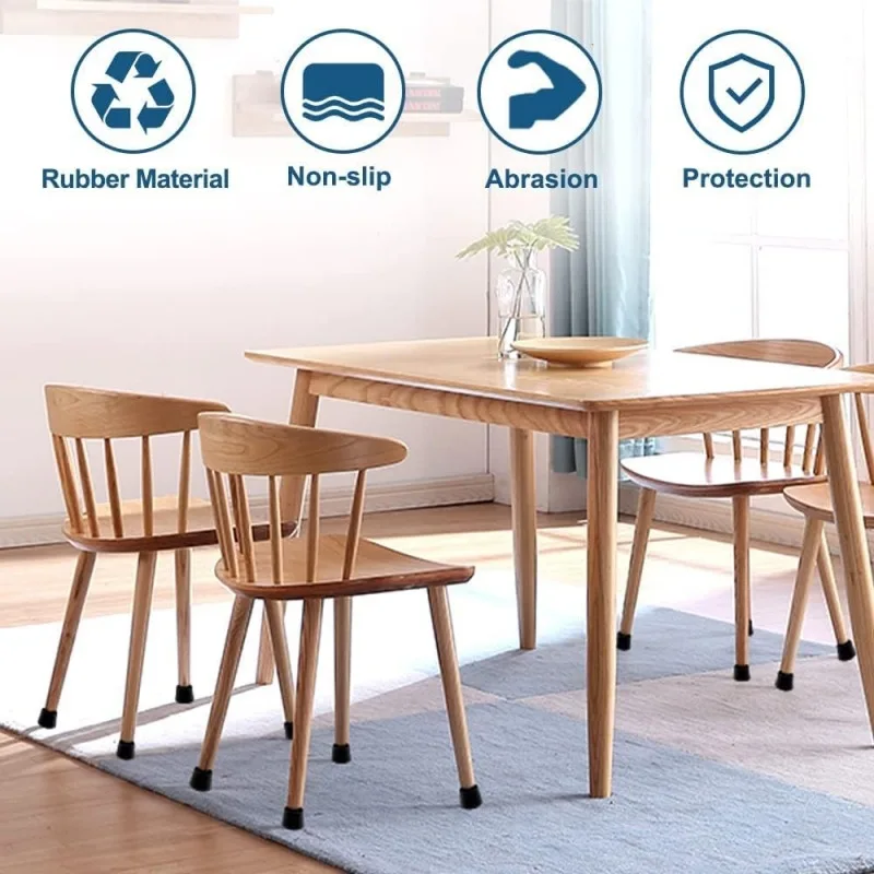4/24Pcs Chair Leg Covers Rubber Feet Furniture Table Covers Sock Cover Tips Floor Protector Leveling Feet Home Decor Foot Cap Chair Leg Caps Chair Leg Protector Furniture Foot Protector Furniture Leg Caps Rubber Furniture Feet Pads Furniture Feet Levelers Furniture Feet