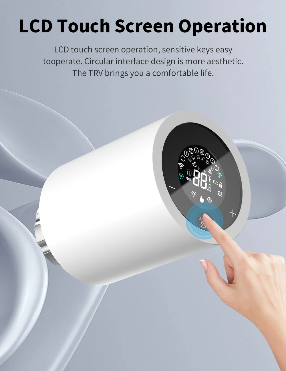 Description Picture 5 of itemSmart Life ZigBee TRV Thermostat Temperature Controller Radiator Valve Actuator Automatic Programmable LCD for Alexa Google Home