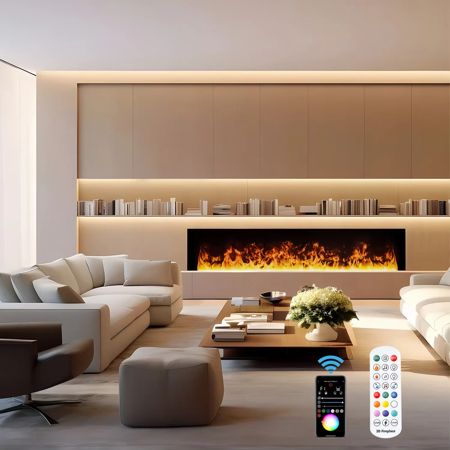 Modern 3d flame steam fireplace remote control electric fireplace silent water mist electric decoration atomization electric fireplace