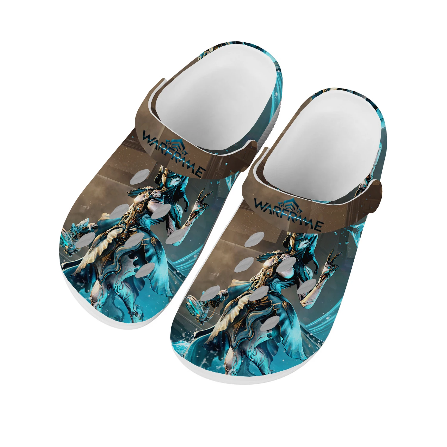 

Anime Cartoon Game Warframe Home Clogs Mens Womens Teenager Custom Built Water Shoes Garden Beach Fashion Hole Slippers Sandals