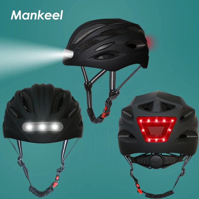 

Mankeel PC Shell Front Rear LED Skate Bicycle Skateboard Helmet For adult Kid
