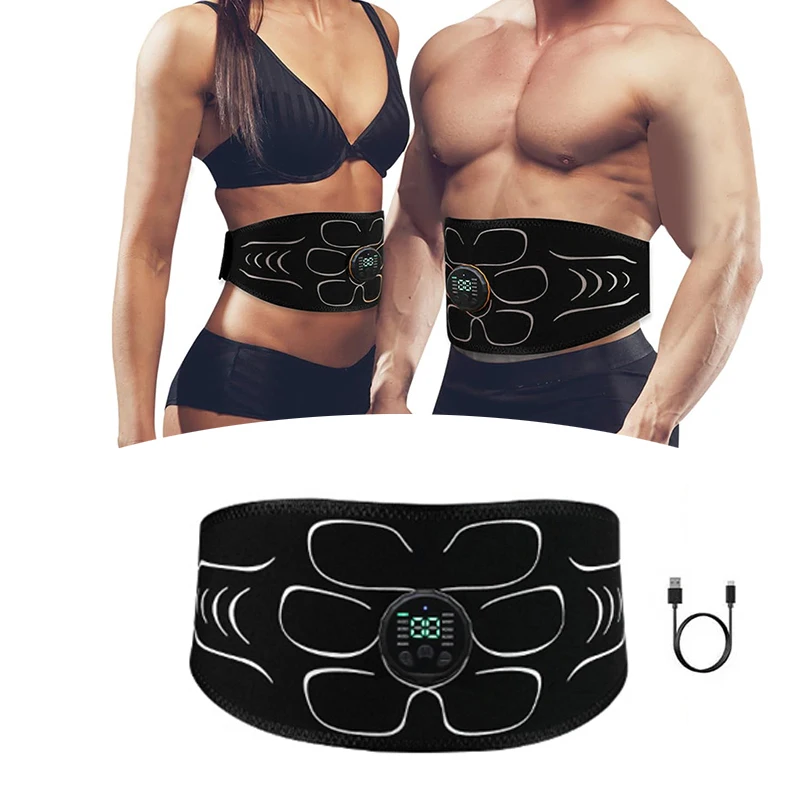 Muscle Stimulator Abdominal Muscle Stimulator 120cm Smart EMS Muscle Stimulator Slimming Belt Abdominal Muscle Trainer Toner Body Shaping Weight Loss Fitness Equiment