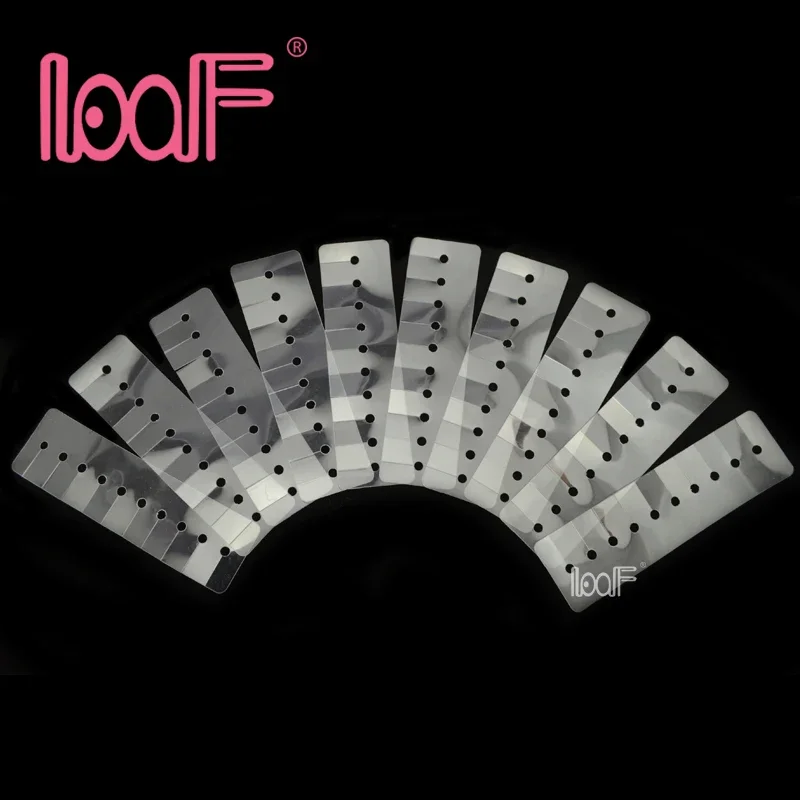 LOOF 2pcs 10 Holes Long Strip Fusion Hair Template Heat Shield Spacer Separator For Fusion Hair Extension Tools
