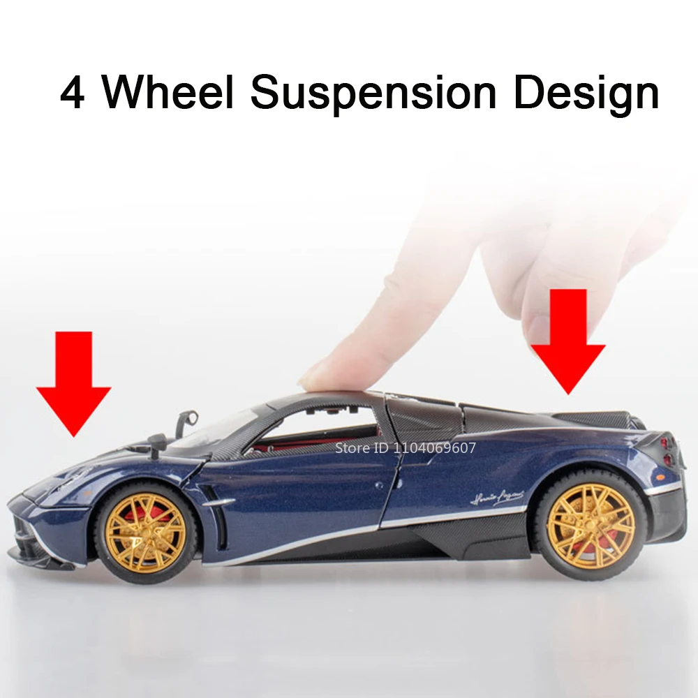 1:24 Pagani Huayra Dinastia 스포츠카 모델 장난감 합금 다이캐스트 사운드 라이트 4 도어 오픈 레이싱 차량 어린이 선물 컬렉션