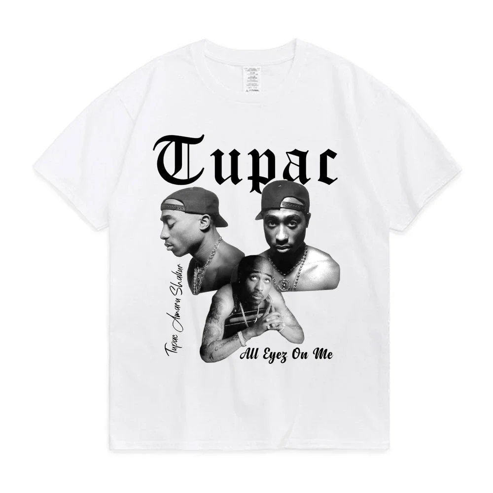 thumbnail image 1 of Camiseta de moda de verano para hombres y mujeres, Tops de rapero Tupac, ropa de calle de Hip Hop, camiseta de manga corta de gran tamaño, Camiseta de algodón 2023, 1 of 5