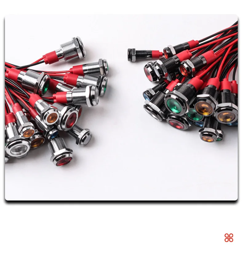Description Picture 5 of item5V12V24V220V LED Metal Indicator Light 6/8/10/12mm With Wire Waterproof Highlight Signal Light Wire Switch Red Yellow Green