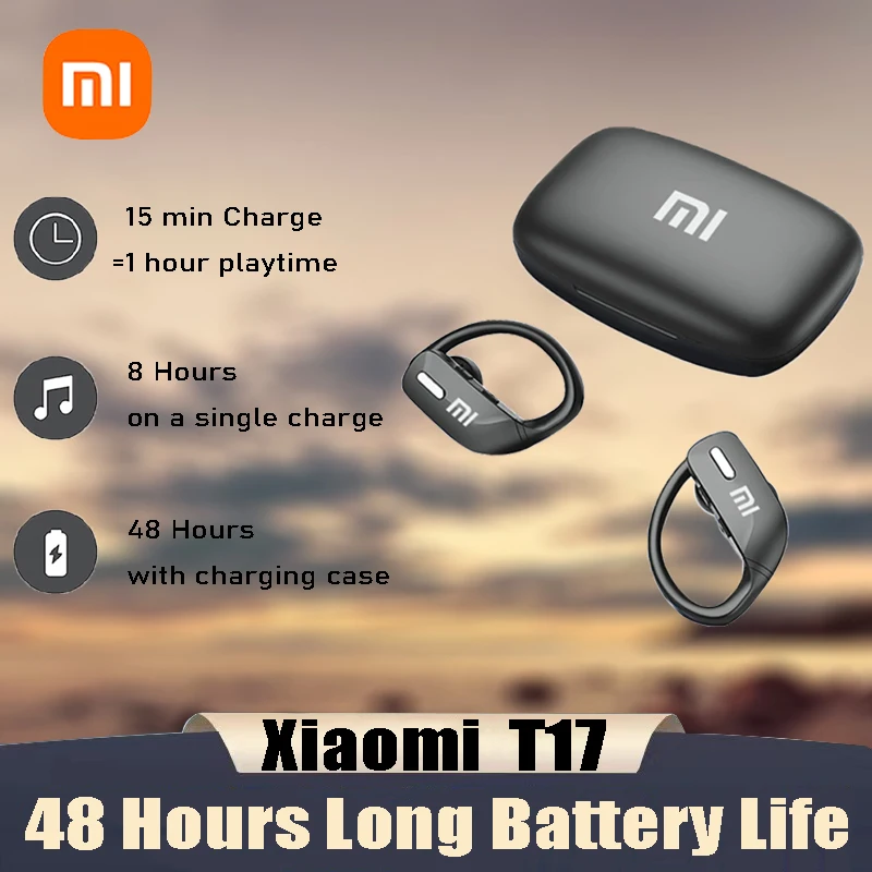 

Xiaomi Mijia Bluetooth Wireless Earphones T17 EarHooks In Ear Headphones 48 Hours Play Game Headset Waterproof Sports Earbuds