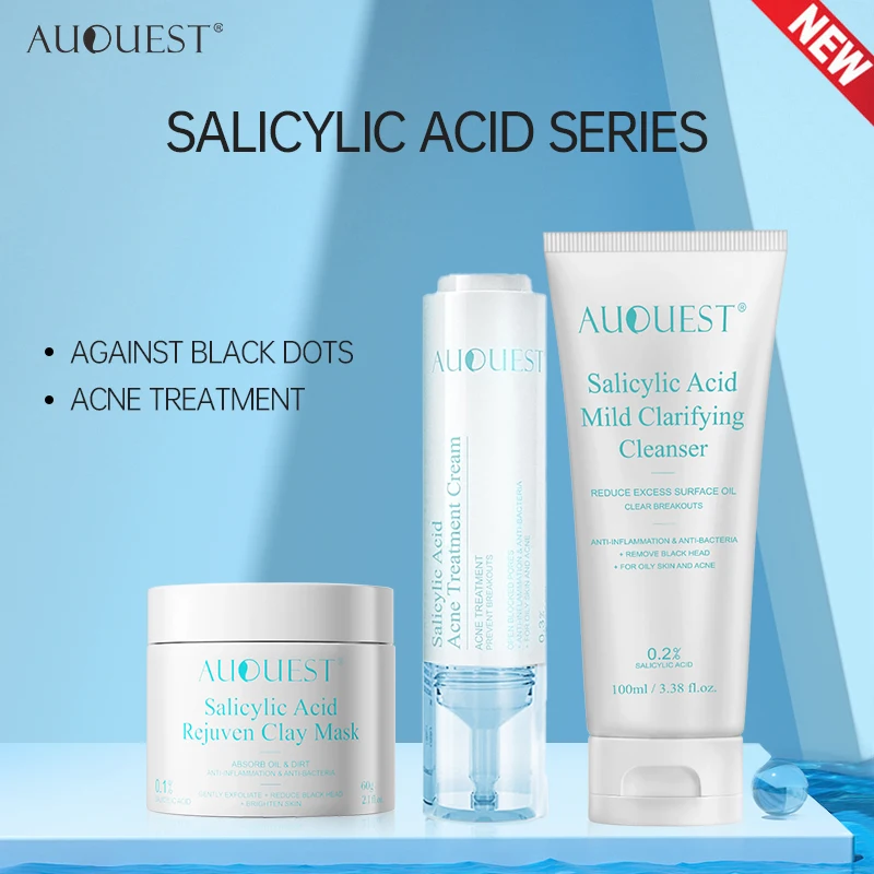 Auquest 3 Pcs Salicylic Acid Skin Care Set Black Dots Acne Remover