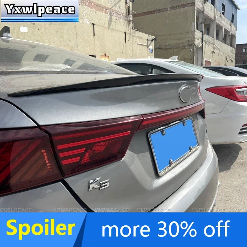 

For Kia NEW K3 2019-2021 2022 Spoiler High Quality ABS Glossy Black/ Carbon Look Rear Trunk Lip Spoiler Body Kit Accessories