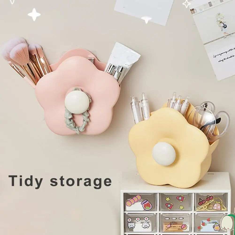 Stationery Pencil Case Desk Organizer Flower-Shaped Makeup Brush Container Vibrant Color Capacity Pen Holder For Stationery