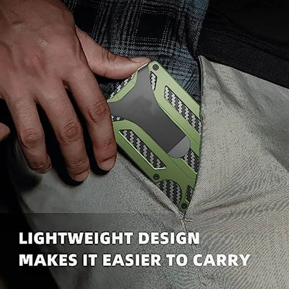 Men's Carbon Fiber Tactical Wallet with RFID-Blocking and Slim Aluminum Design