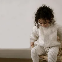 Baby Sweater For Boy & Girls Autumn Winter Cotton Knitted Kids Sweatersuit Casual Chunky Cable Knit Baby Tops 3