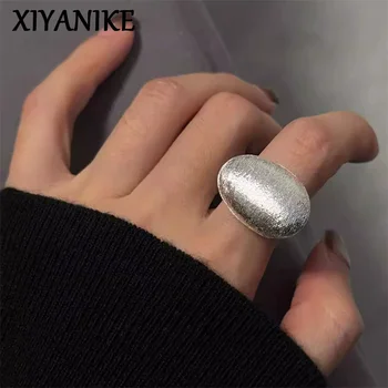 XIYANIKE Cool Shinning Sfera spazzolata Anelli di barretta regolabili per le donne Punk Moda Nuovi gioielli Regalo Party Rock anelli mujer