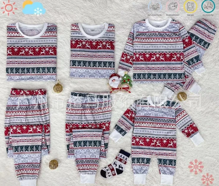 Family Christmas Matching Pajamas Set Xmas Adult Kids Mother And Daughter Father Son Sleepwear Baby Family Look Outfits women pajamas set children pajama set