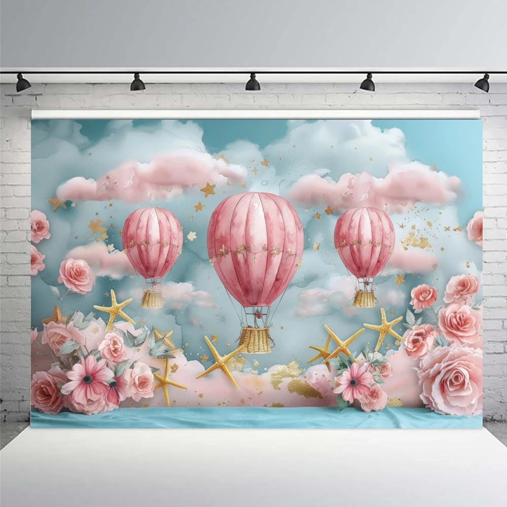 Girls Boys 1st Birthday Decoration Backdrop Colorful Balloons Newborn Birthday Baby Shower Photography Background Photo Studio photo backdrop