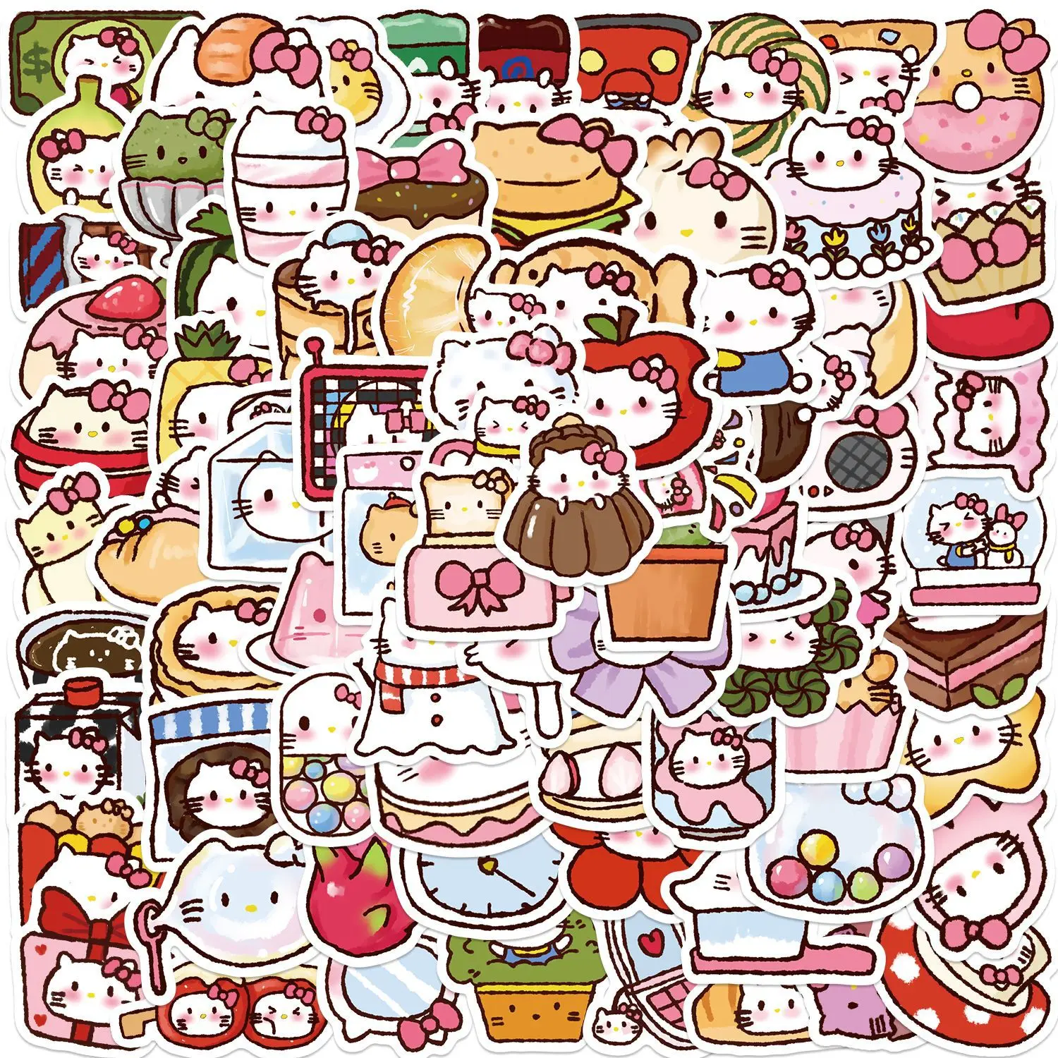 

90Pcs Kawaii Sanrio Hello Kitty Stickers Girl Decals Decoration Diary Scrapbook Laptop Luggage Waterproof Sticker Kid Toys