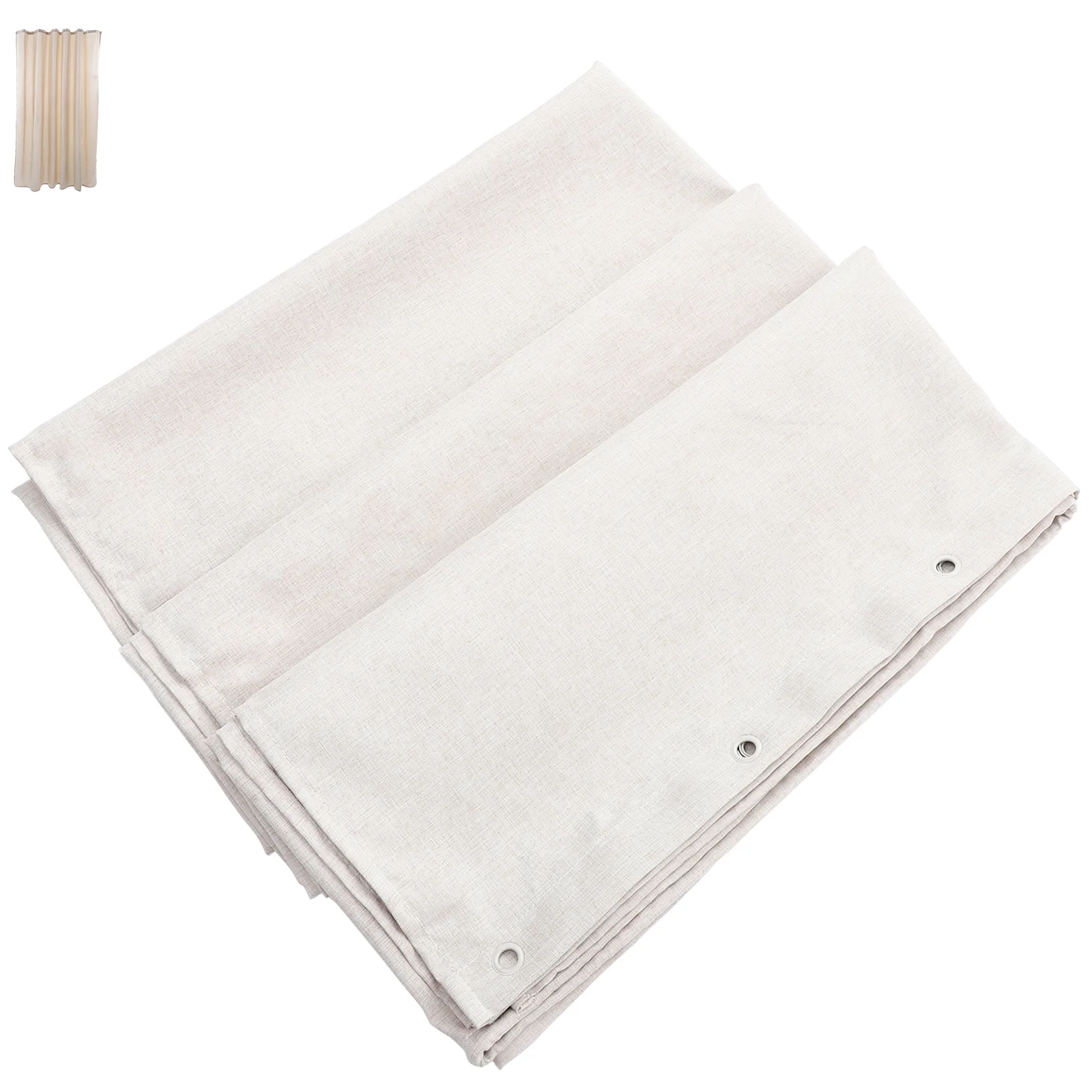 

Solid Color Bathroom Curtain Washable Dorm Hotel Hanging Linen Shower Curtain
