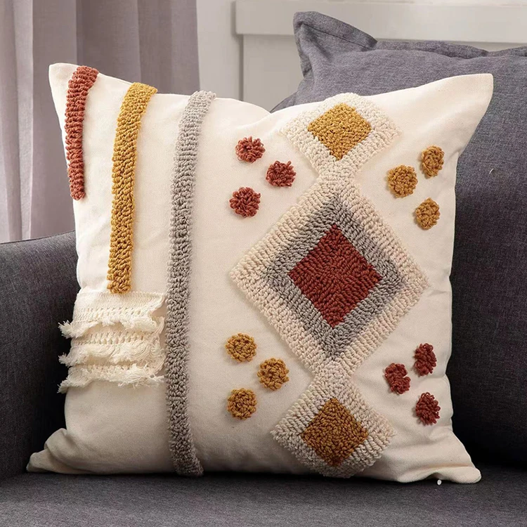 Burt Kissen bezug Elfenbein Boho Stil Orang Dekoration Kissen bezug 45x45cm/30x50cm getuftet für Wohnzimmer Schlafzimmer Schlafs ofa Couch – Detail 12