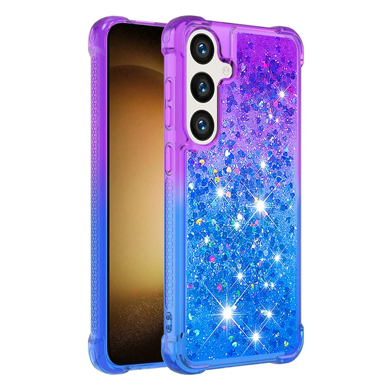 Gradient Color Quicksand Bling Soft Silicone Phone Case Cover