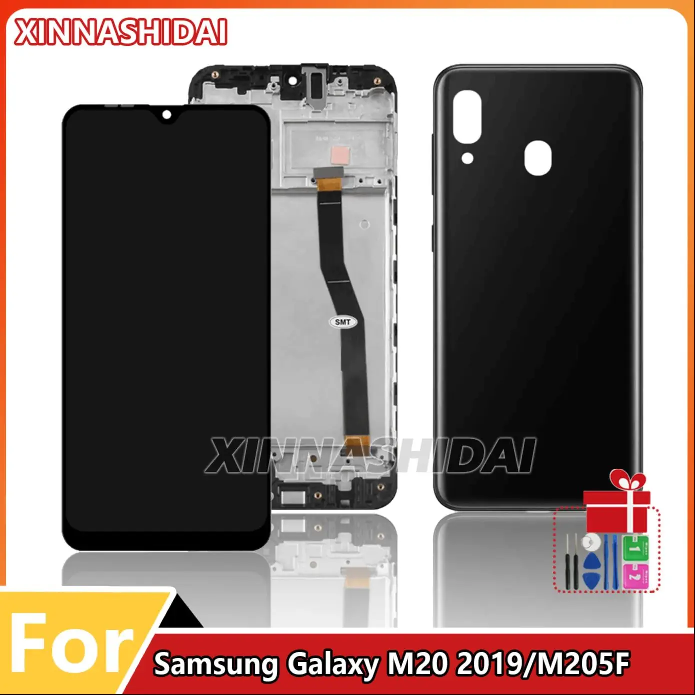 AMOLED-дисплей XINNASHIDA для SAMSUNG Galaxy M20 M205, сенсорный экран с цифровым преобразователем, емкостный сенсорный ЖК-экран
