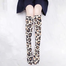  Over-the-knee Stockings Female Leopard Animal Texture Cartoon Two-dimensional Cosplay Stockings Cool Zebra Summer Calf Socks 