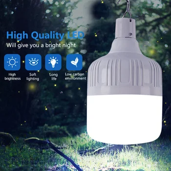 ZK20 Portable Emergency Lights USB Rechargeable LED Lantern Hook Outdoor Adjustable Tent Lamp BBQ fishing Camping Lighting Bulb 2