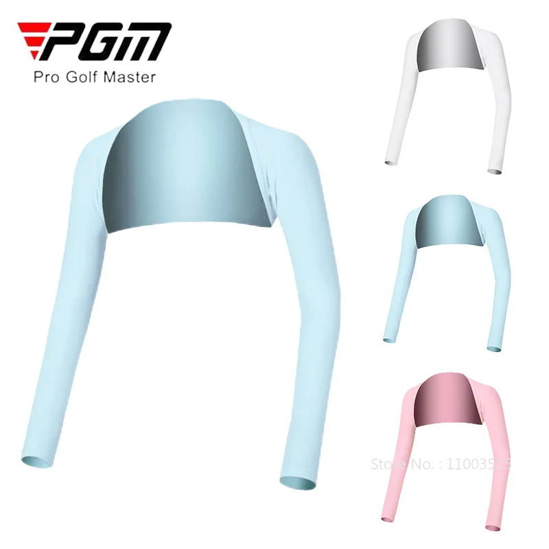Women Golf Polo Shirt Women Golf Arm Sleeves PGM Cooling Sunscreen Ice Silk Anti-Uv Breathable Golf Shirts Camping Hiking Shawl