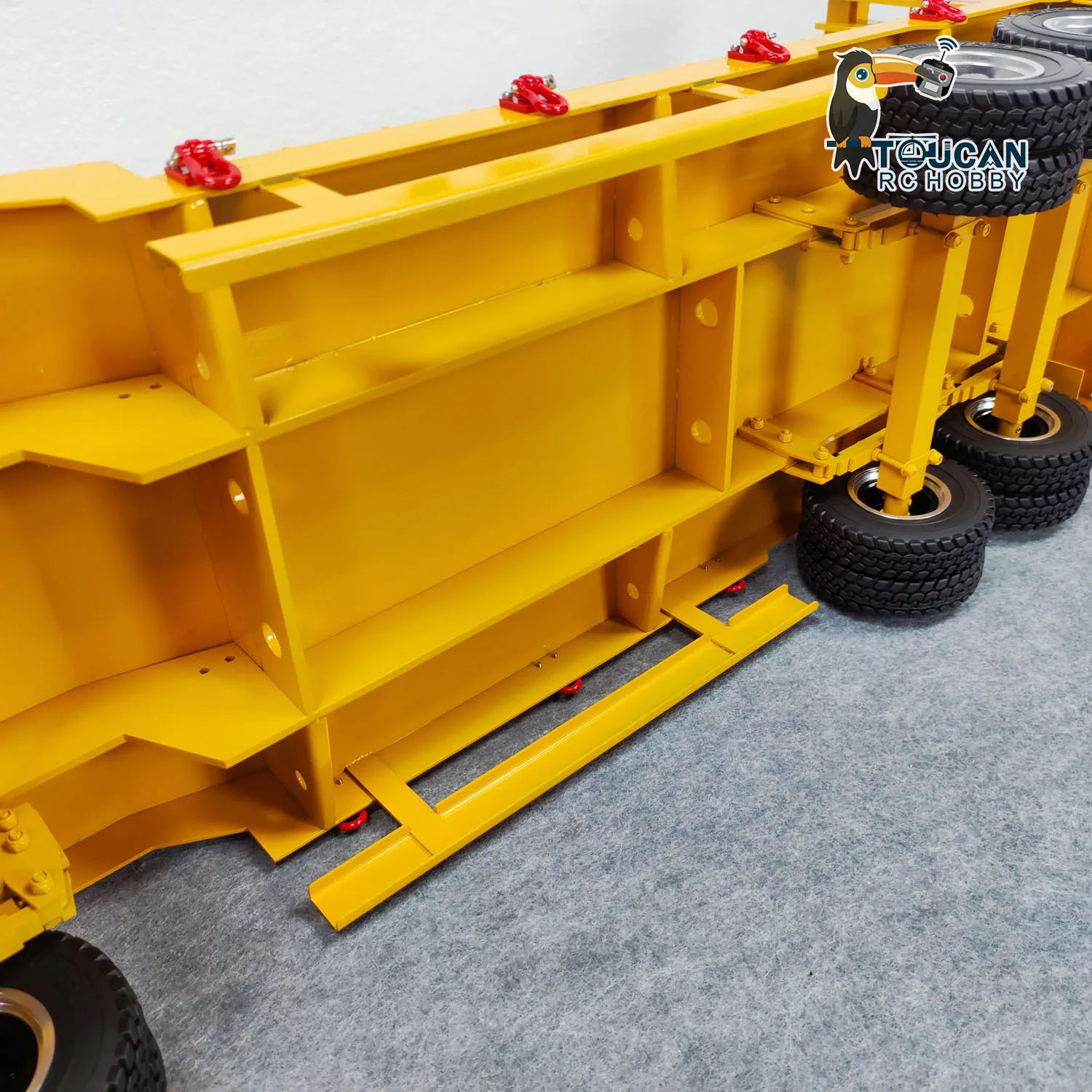 1/14 RC Metal 4 Axles Full Trailer Tail-board for Remote Control Tractors Trucks Dumper Cars Model Toy with Battery TH23496 6