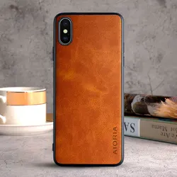 Luxury Vintage Leather Skin Phone Case Cover - iPhone 12 Pro (Orange)