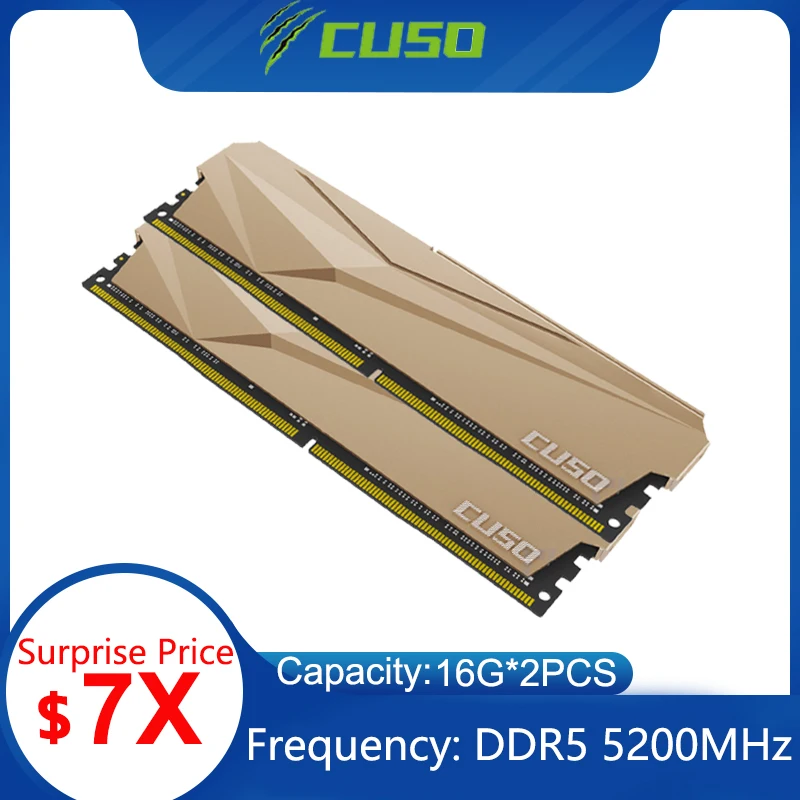 CUSO-DDR5 RAM 데스크탑 메모리, 16GB 4800MHZ 5200MHz Dimm Ram 게이밍