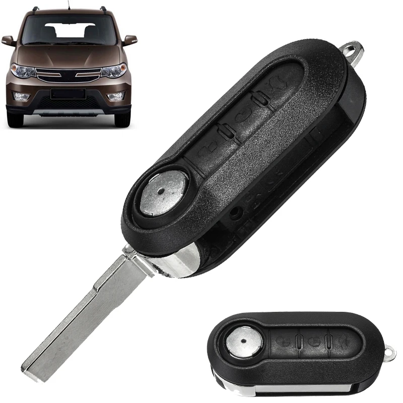 3 Buttons Remote Key Case Folding Flip Car Remote Ignition Lock Open Trunk Fob Key Case For