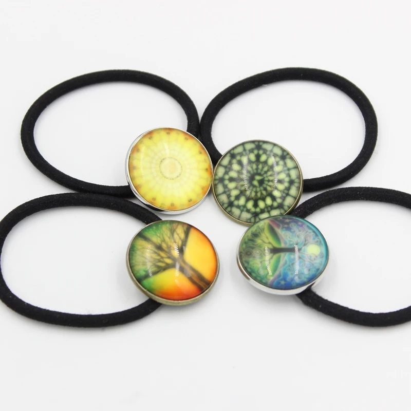10Pc Hair Accessories Cabochon Setting Base Elastic Rubber Band for DIY Jewelry and Headbands