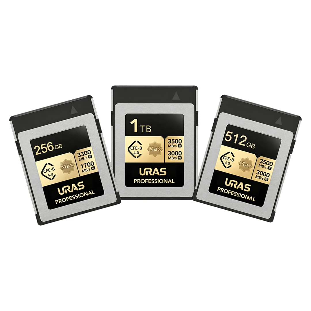 URAS CFexpress 4.0 타입 B 메모리 카드 512GB 1TB 3500MB/s 읽기 속도 3000MB/s 쓰기 속도 8k RAW 비디오 녹화 사진