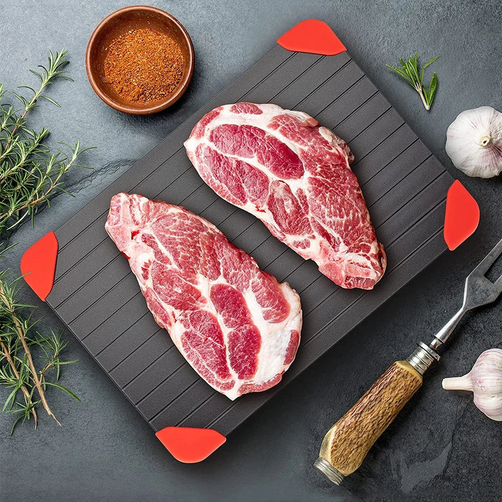 Defrosting tray Defrosting Tray Dishwasher Safe Large Thawing Plate with Drip Tray Set Non-Stick Coated Thawing Board for Frozen Meat and Food