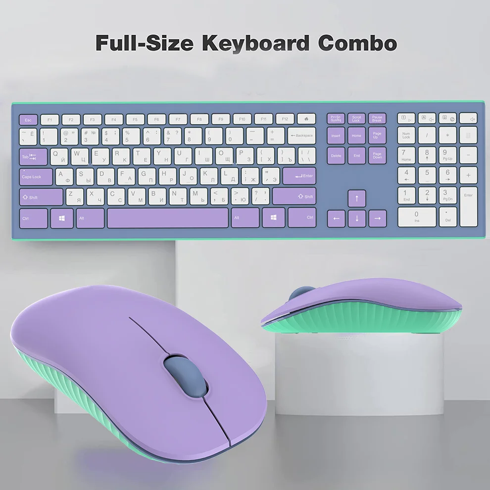 Missgoal 2.4G Wireless Keyboard And Mouse Full Size Wireless Keyboard