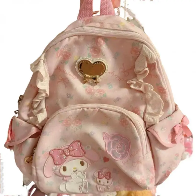New Sanrio Girl Go Out Leisure Backpack Handbag Kawaii Hello Kitty Cartoon Student Cartoon Exquisite Small School Bag Style 2