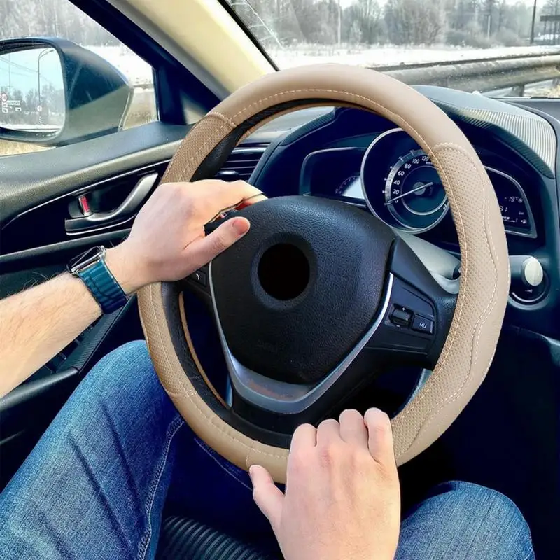 

All Seasons Car Steering Wheel Cover Anti Slip Breathable Fiber Leather Steering Wheel Protector Case Auto Styling Accessories