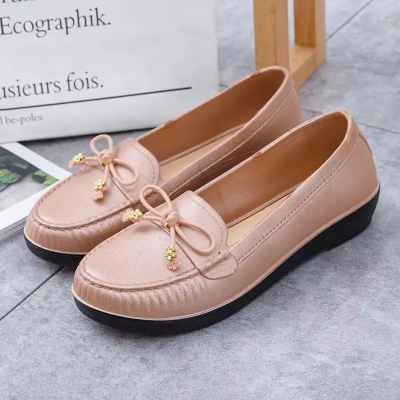 

Woman's New Summer Shallow Slip-On Flat Sole Casual Shoes Soft Sole Non Slip Waterproof Work Shoes Free Shipping Commuter Shoes