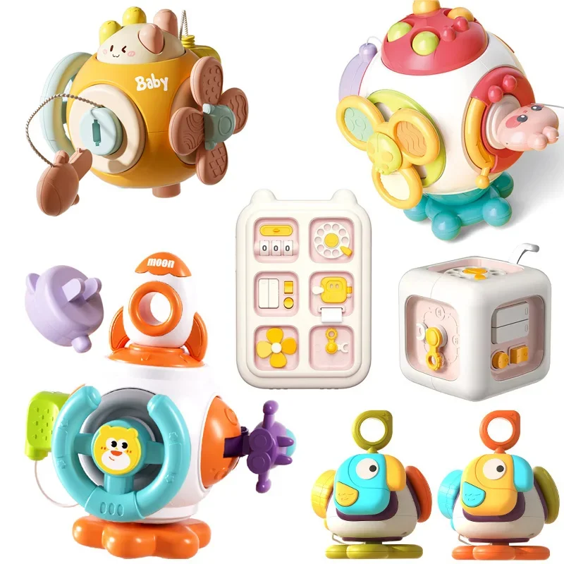 Baby Busy Board Cube Montessori senzorické hračky pro batolata Vzdělávací vzdělávací aktivity Cestovní hračky Lock Box Jemná mot