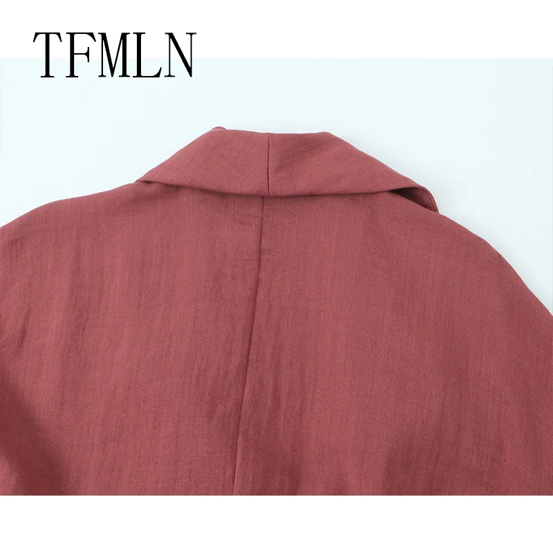 TFMLN Women Fashion Pajama Style Pants Sets 2025 New Long Sleeve Blouse With Sashes Shirts Top Women's Two Piece Set