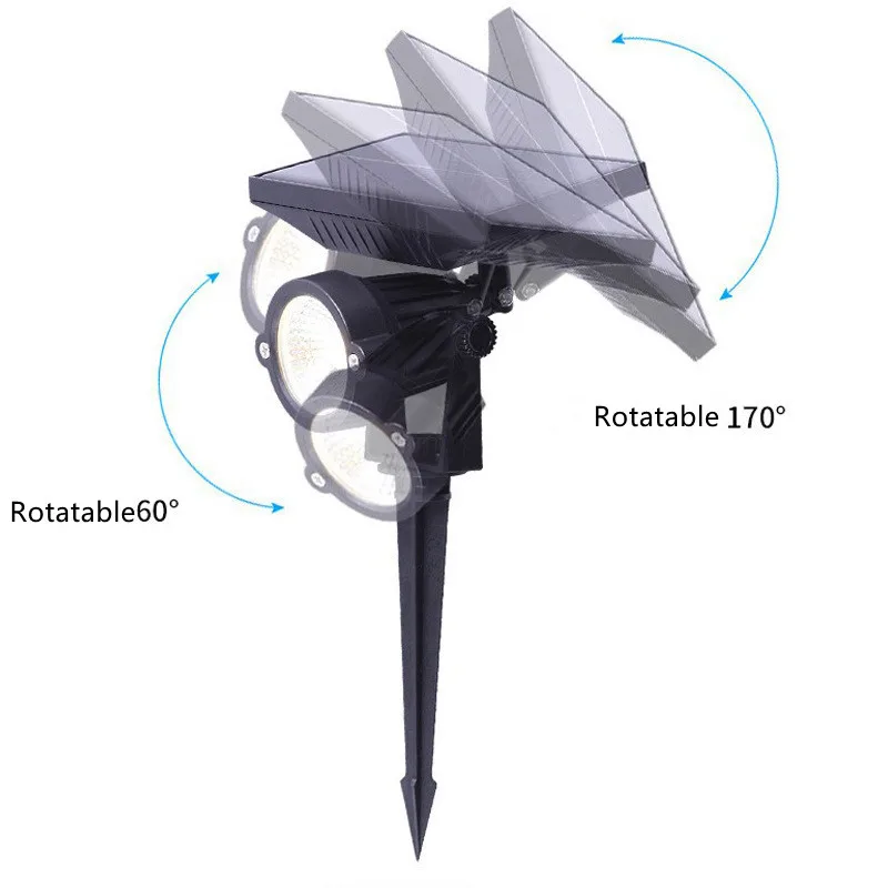 Solar Powered Spotlight Angle Adjustable Solar Led Light Outdoor Wall Light Waterproof Solar Lamp Garden Decoration Solar Light 5