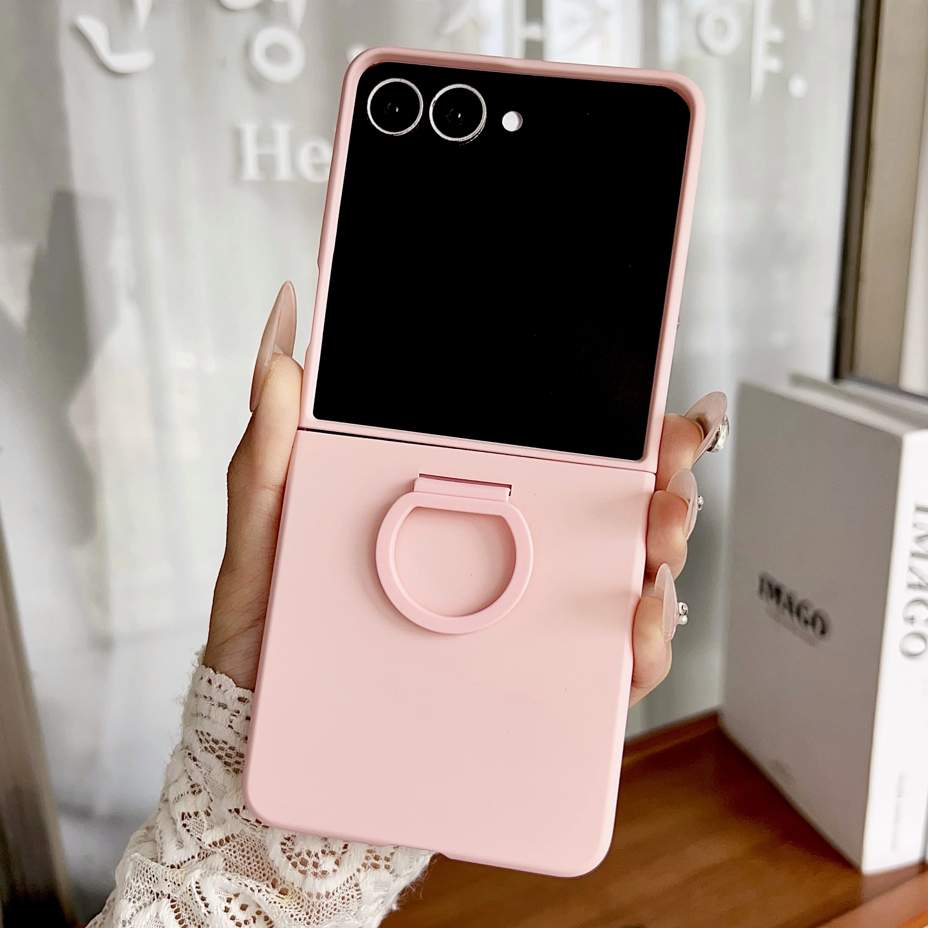 Gradient Colorful Soft Grip Ring Phone Case - Finger Buckle Shockproof Hard Cover